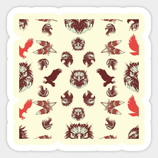 Eagles and Feathers, Cool Pattern Eagles Sticker